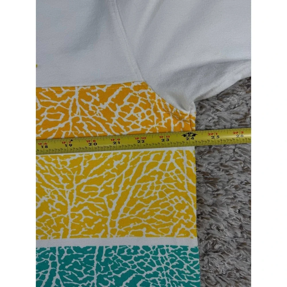 Nike Air Jordan Men's XXL Elephant Print Polo Shirt White Yellow Teal Jumpman